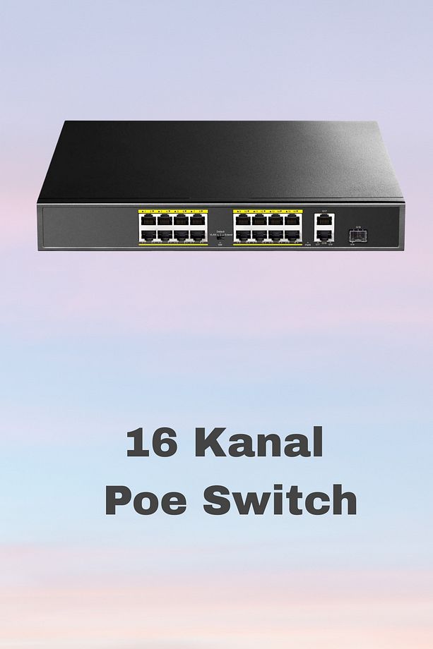 16 PORT POE 2GB+1SFP 200W ETHERNET SWİTCH - 1