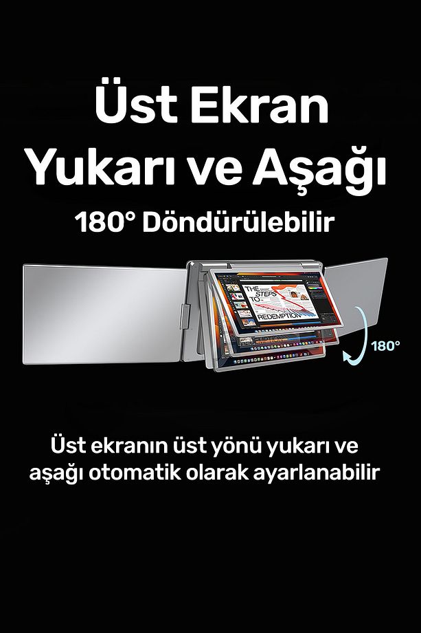 NPM788 16" FHD 1200p IPS Type-C Taşınabilir 3'lü Monitör Çoklayıcı Standlı Notebook Monitör - 7