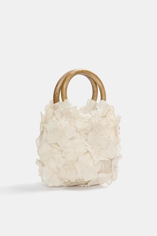 Çiçek detaylı el çantası - 4