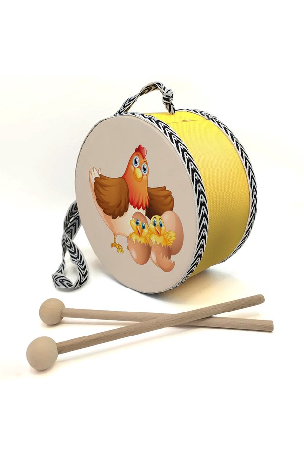 Chicken family Printed leather toy children's drum yellow (2-5 years)