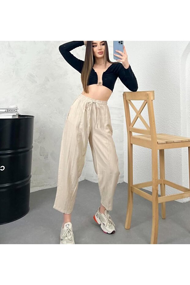 KREM ŞALVAR PANTALON - 3