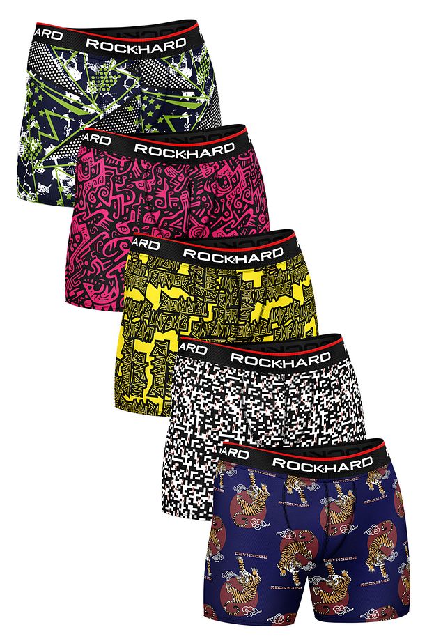 Erkek Basklı Pamuklu Boxer 5'li Paket - 1