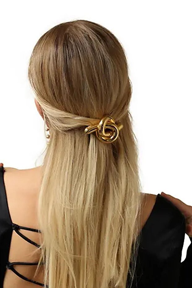 Glossy Metal Knots Automatic Hair Clip