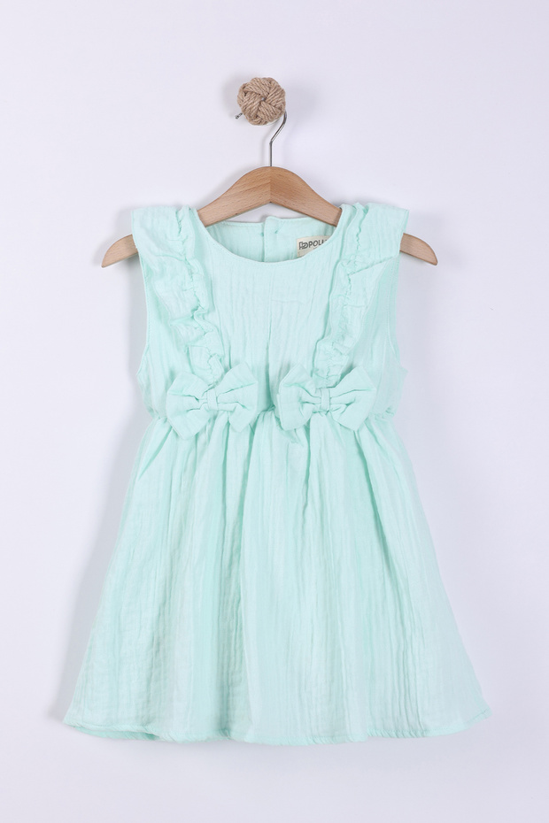 Girl's Bow Detailed Muslin Dress
