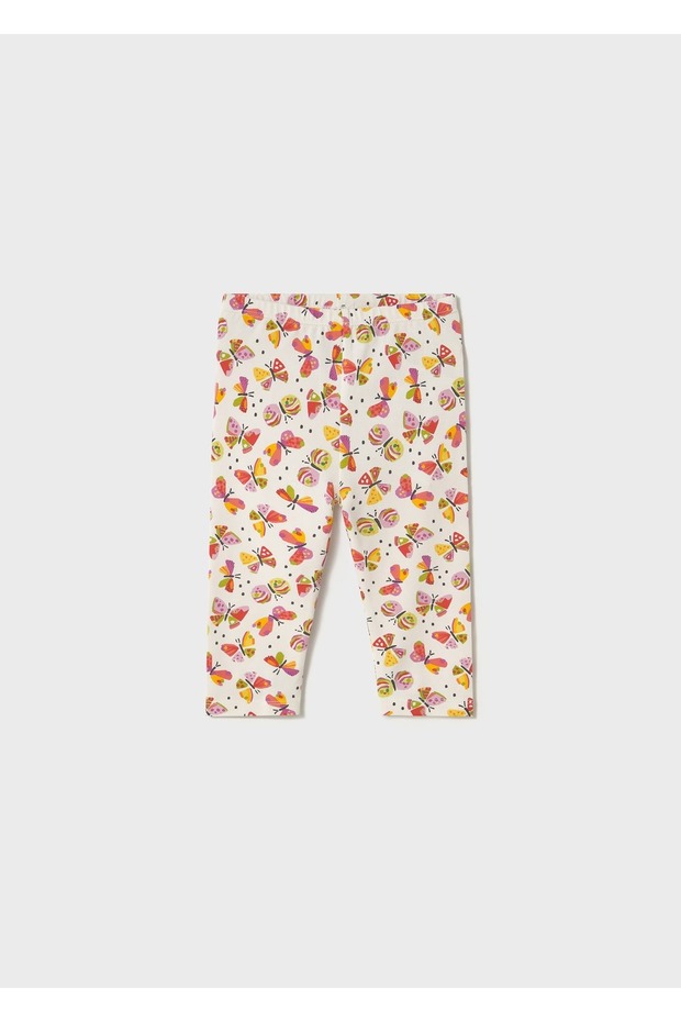 Baby Girl Butterfly Patterned Tights Cream 1733
