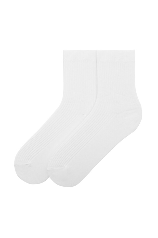 Beyaz fitilli uzun çorap - 2
