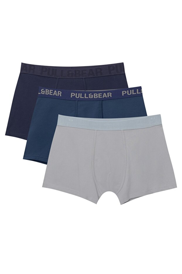 3'lü Pull&Bear logolu boxer paketi - 2