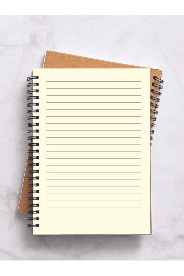 Çizgili Ve Kareli Defter Seti - Kraft Sert Kapak - A5 - 2x80 Sayfa - 4