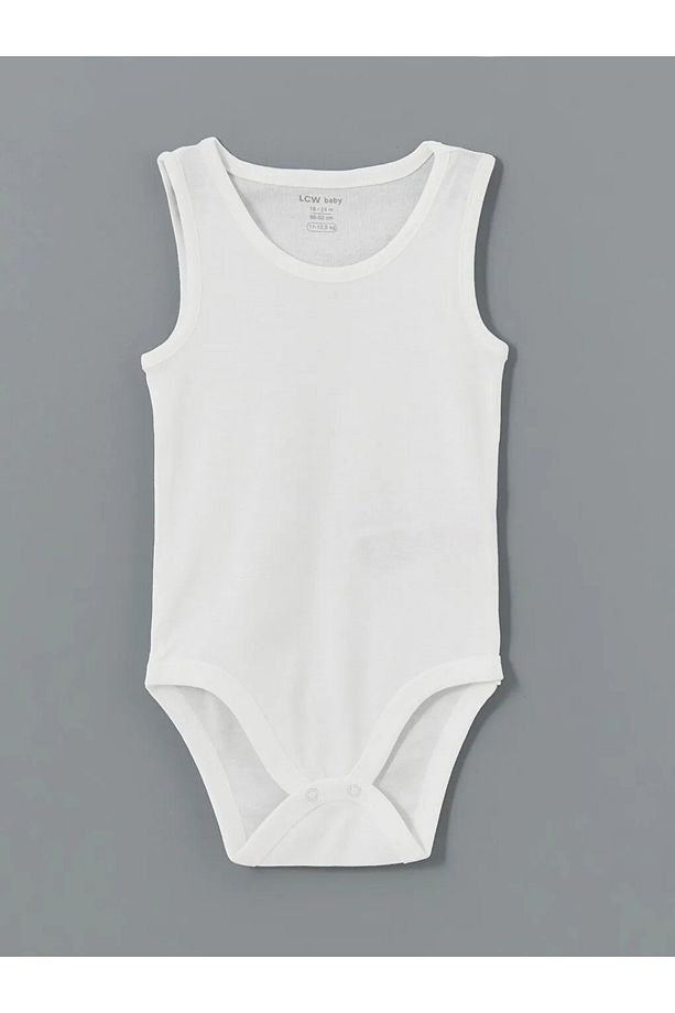 LCW baby Ekru Organik Kumaş Erkek Bebek Çıtçıtlı Bodysuit 2'li - 2