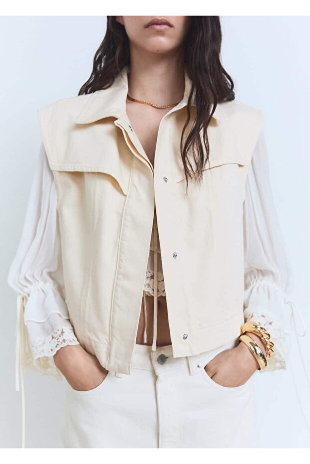 Denim görünümlü yelek - 1