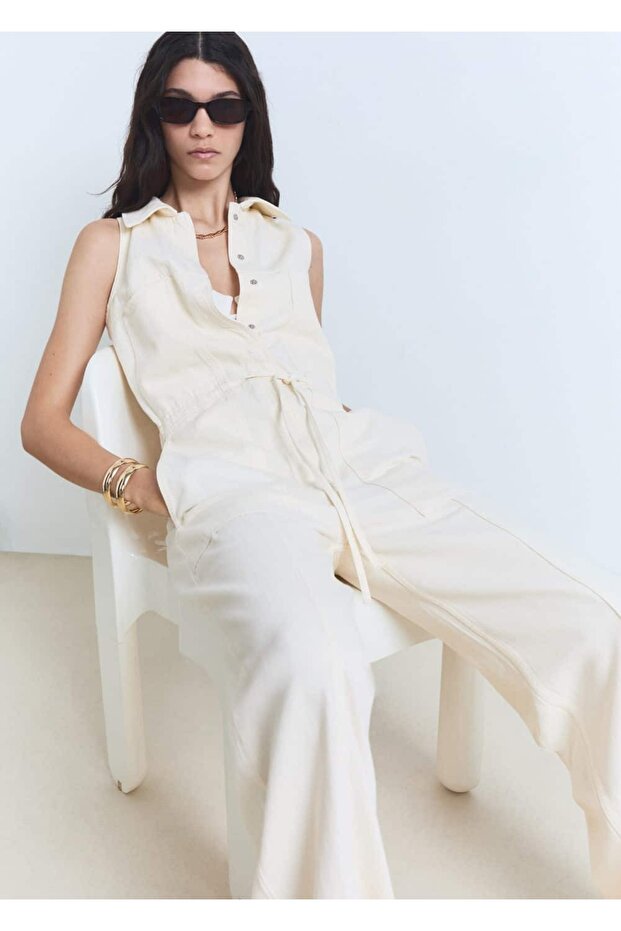 Uzun denim tulum - 1