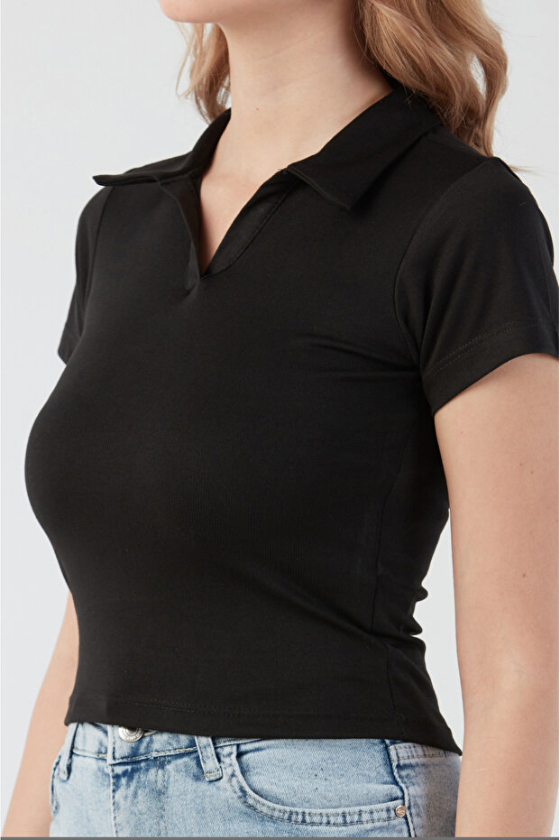 Basic Polo Yaka Tişört - 4