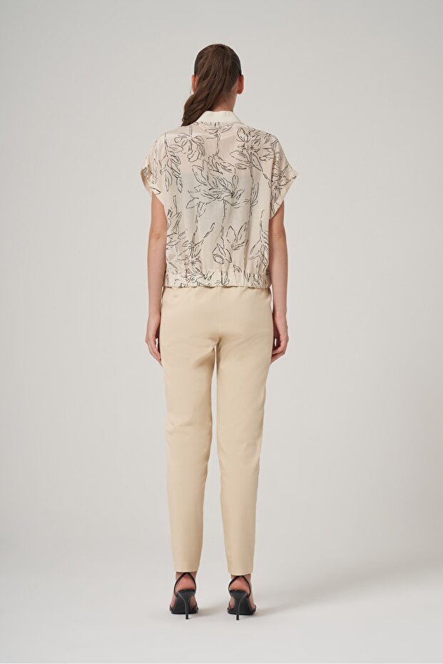 Dik Yaka Desenli Ceket - 5