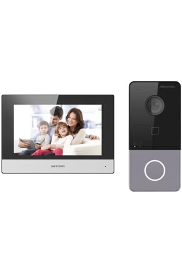 نظام اتصال داخلي للباب عبر الفيديو DS-KIS603-P IP - شاشة لمس داخلية مقاس 7 بوصات