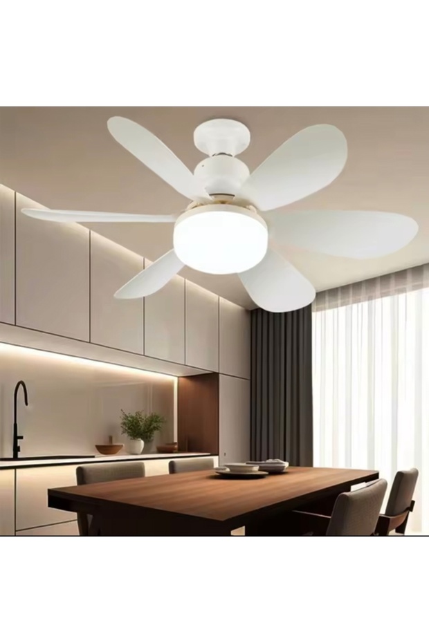 lodos led ışıklı kumandalı fan E27 duylu, fan vantilatör 62w - 1