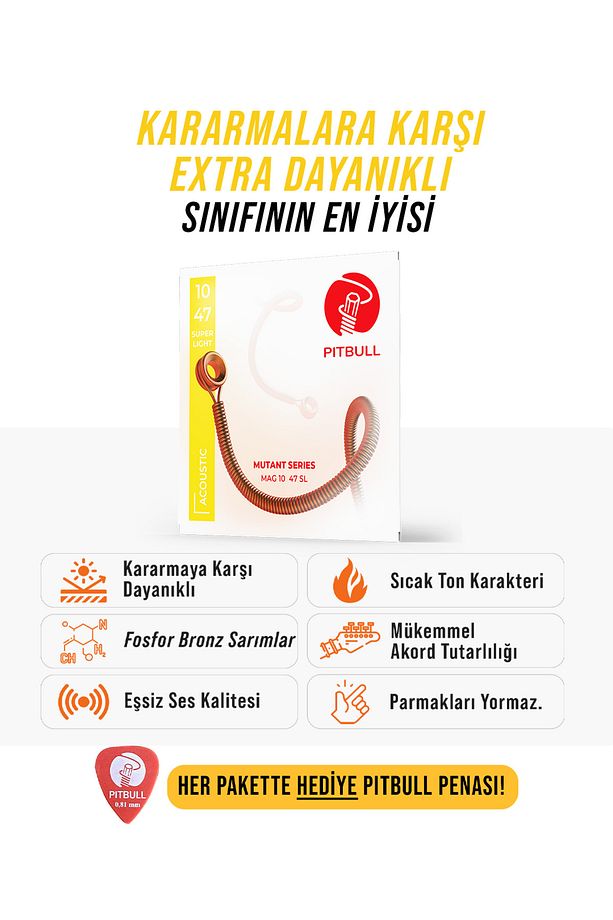 Mutant Seri Akustik Gitar Teli MAG 10-47 SL - 1