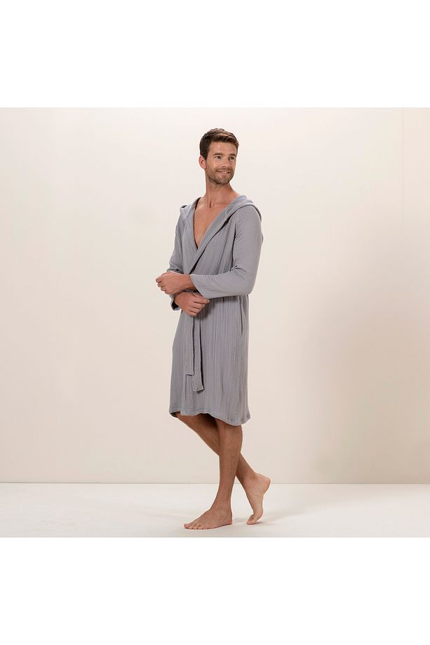 Armin Unisex Bornoz Sıcak Gri - 7