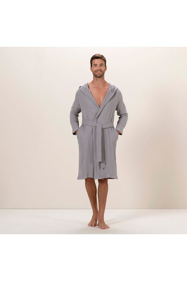 Armin Unisex Bornoz Sıcak Gri - 6