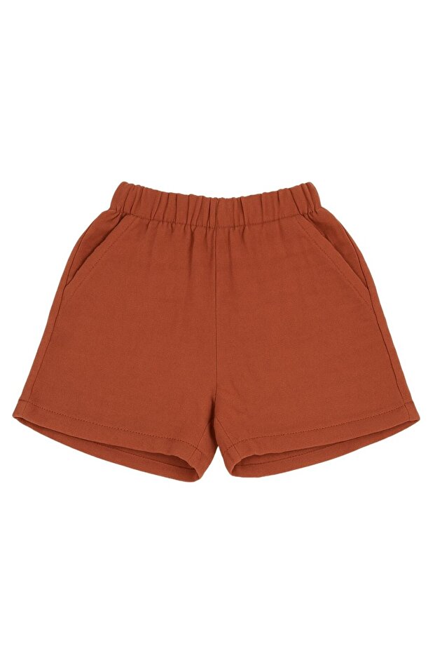 Double Layer Muslin Kids Shorts 100% Natural Cotton Brown