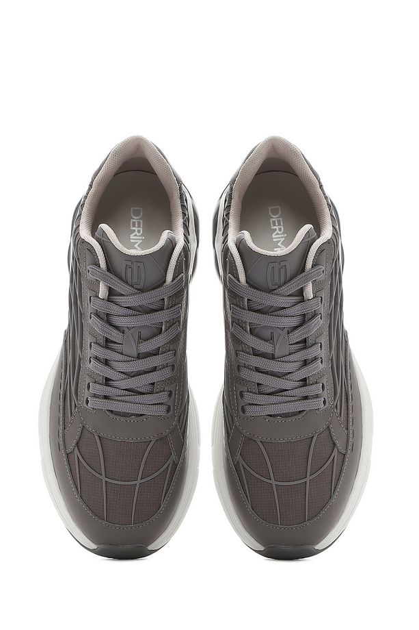 Erkek Gri Bağcıklı Kalın Tabanlı Kumaş Sneaker 25SFD69416F - 7