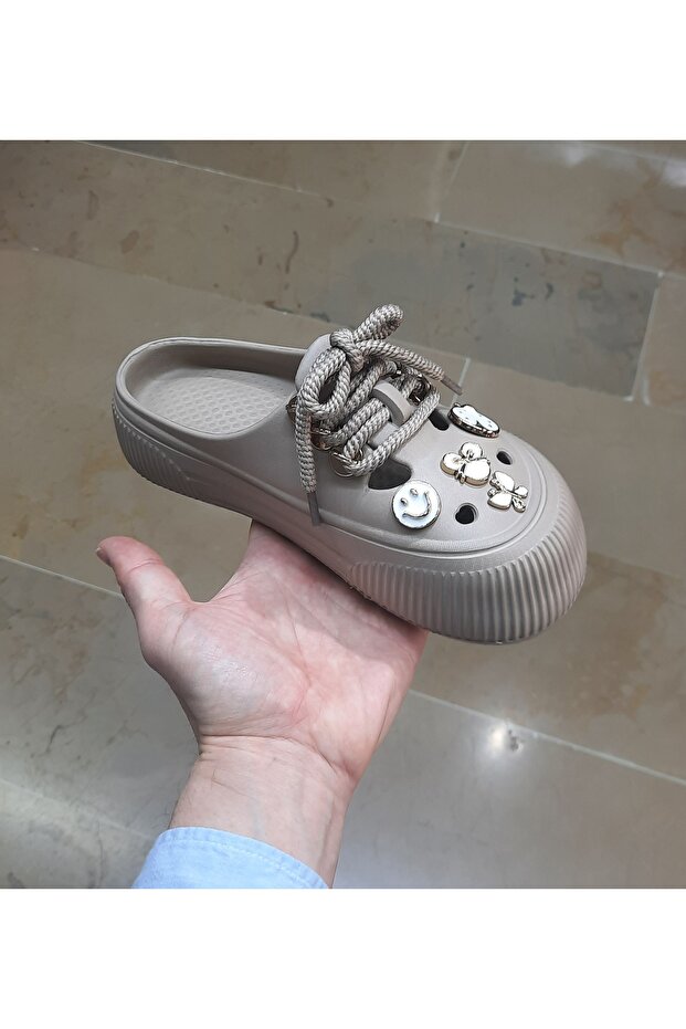 Women's Ultra Light Thick Sole Lace-Up Fancy Cross Model Slippers