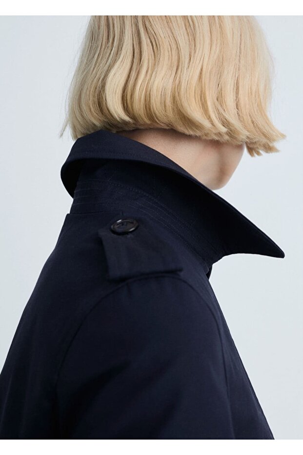 Klasik kemerli trençkot - 7