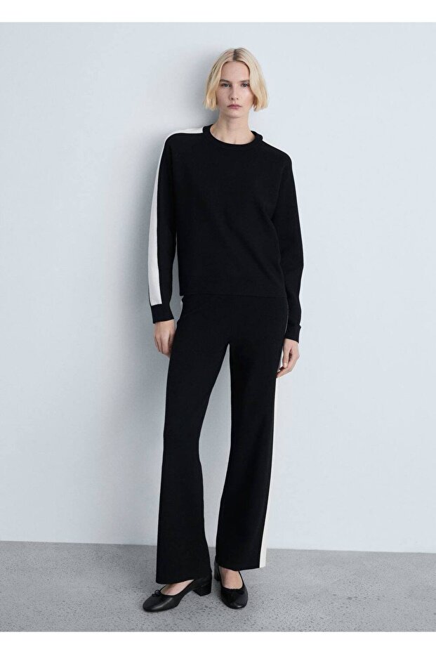 Strickpullover mit kontrastierenden Streifen - 2