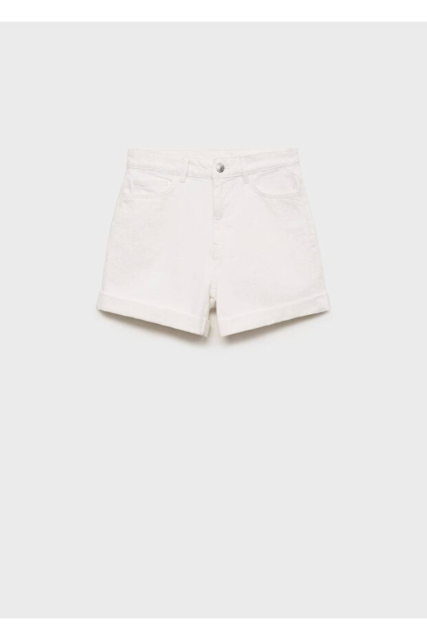 Yüksek Bel Mom-fit Denim Şort - 3