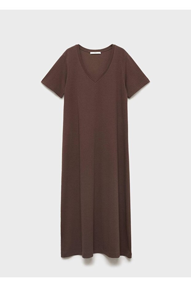 Pamuklu düz tasarım gecelik - 3