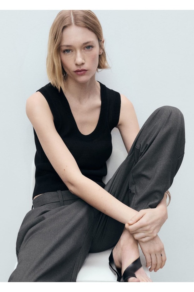 Dekolte Yakalı Triko Bluz - 6