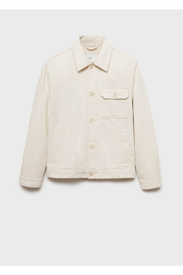 Linen Cotton Jacket with Pockets - 3