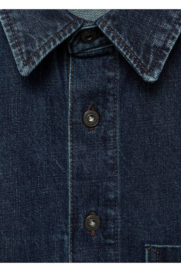 Regular kesim denim gömlek ceket - 5
