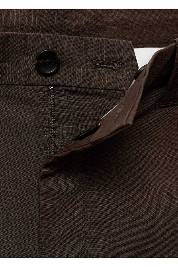Regular fit keten pantolon - 5