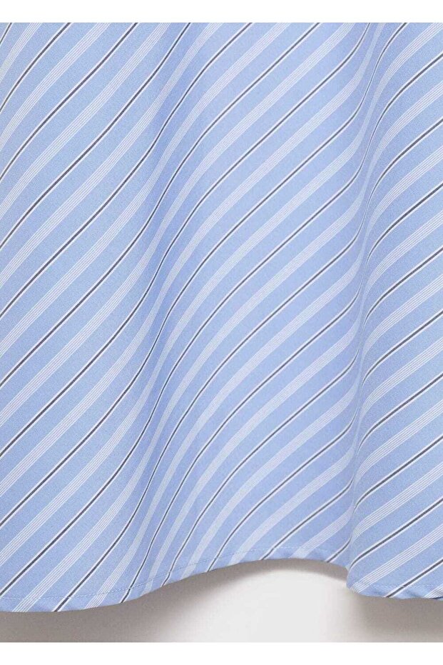 Çizgili midi etek - 6