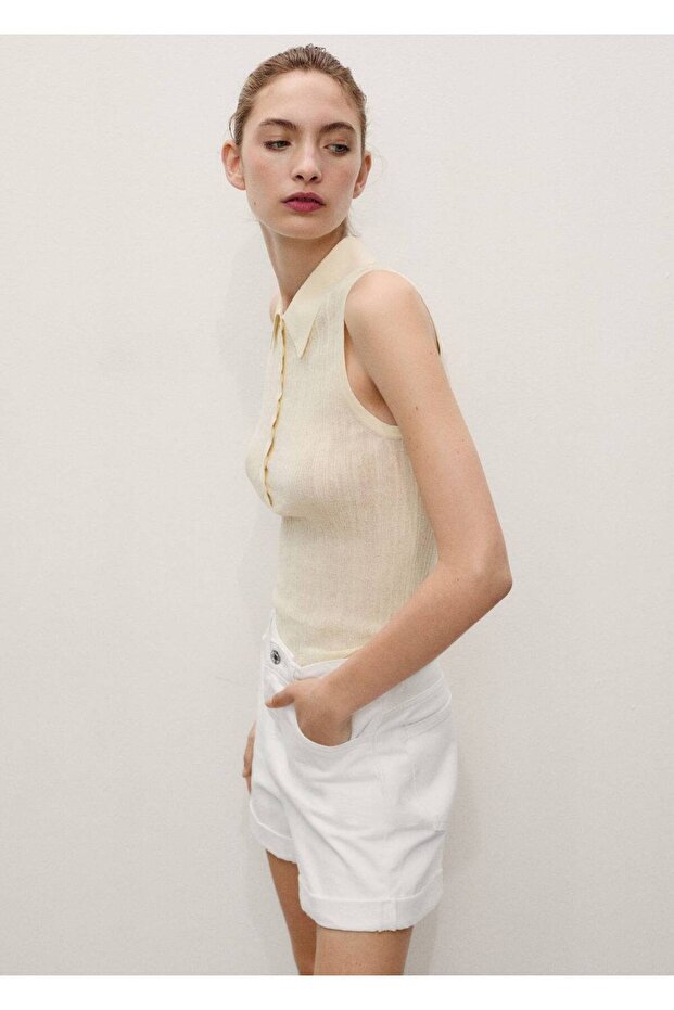 Yüksek Bel Mom-fit Denim Şort - 7