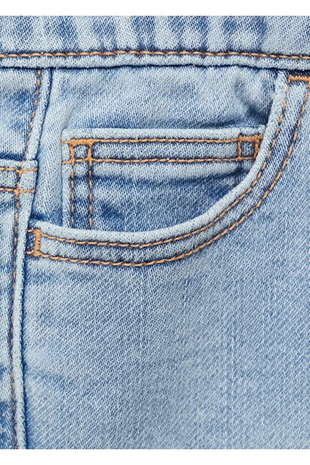 İp Detaylı Denim Bermuda Şort - 8