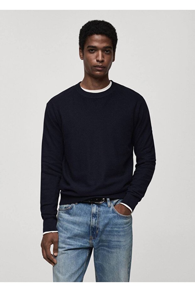 Mikro yapılı pamuklu triko kazak - 1