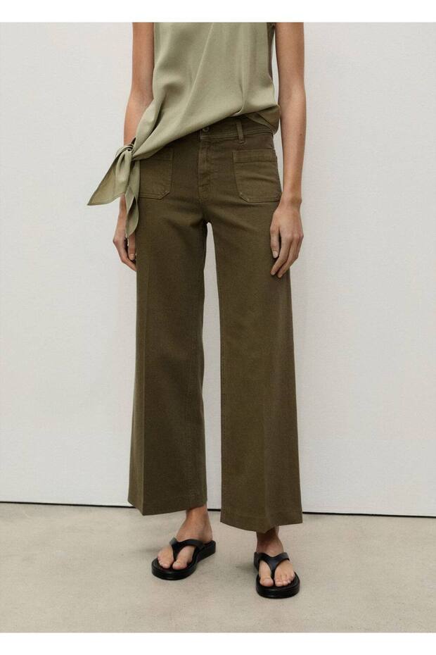 Düğmeli wideleg jean - 1