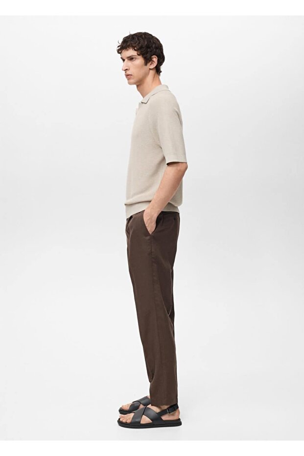Regular fit keten pantolon - 8