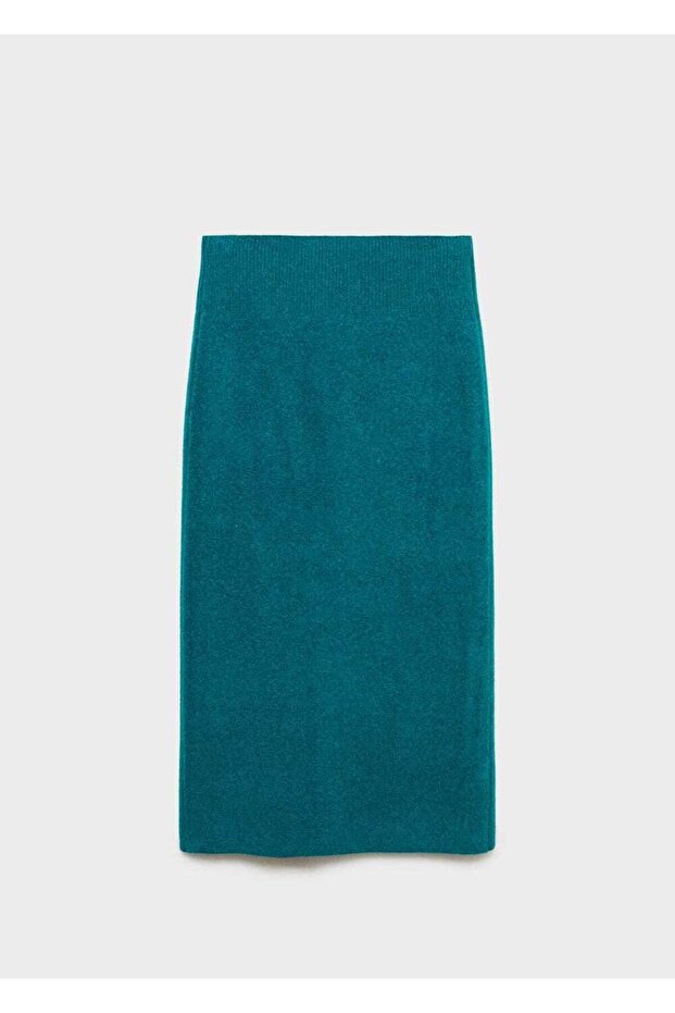 Fermuarlı triko midi etek - 3