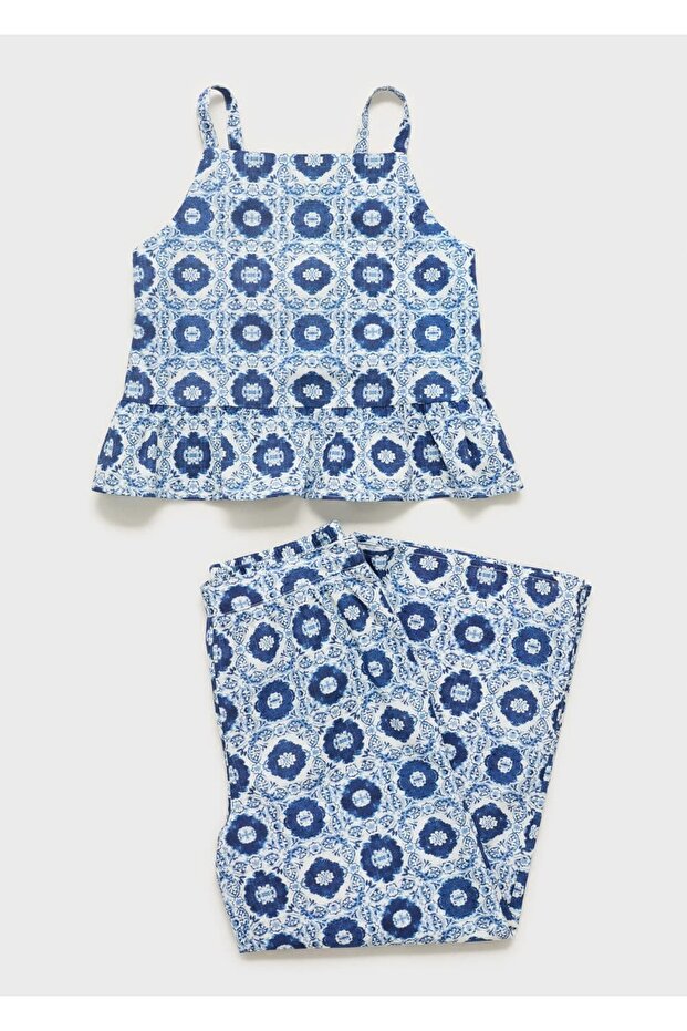 Desenli pamuklu bluz - 4