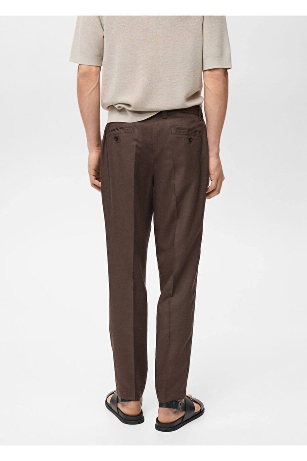 Regular fit keten pantolon - 4
