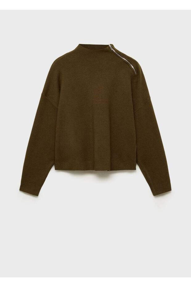 Fermuarlı perkins yaka kazak - 3