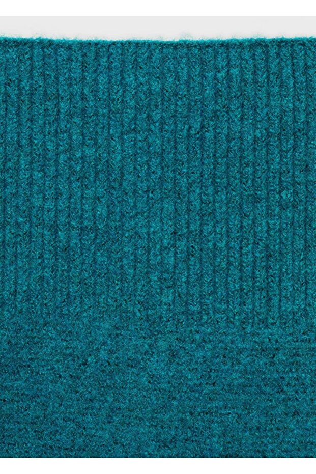 Fermuarlı triko midi etek - 5