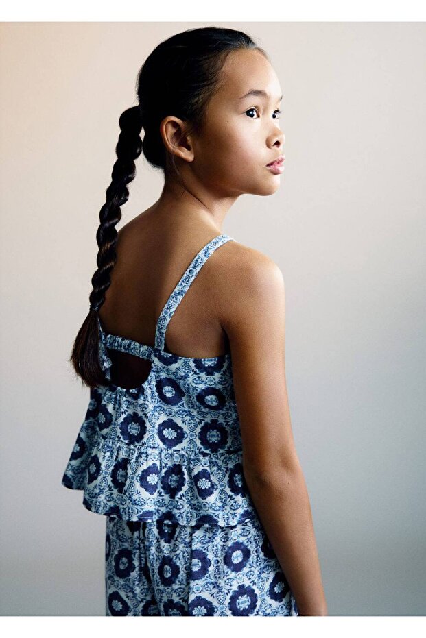 Desenli pamuklu bluz - 3