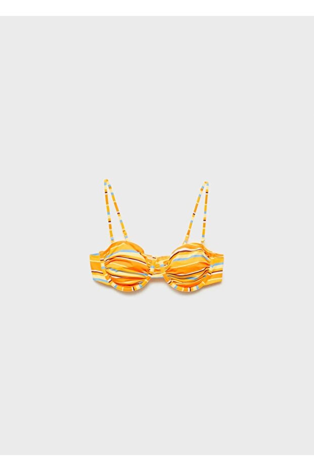 Striped Patterned Underwire Bikini Top - 3