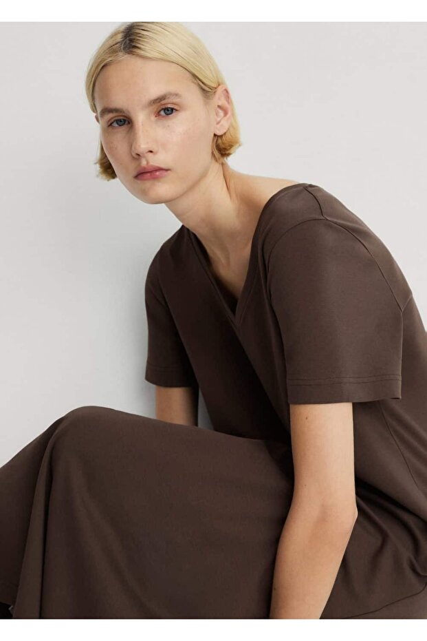 Pamuklu düz tasarım gecelik - 7