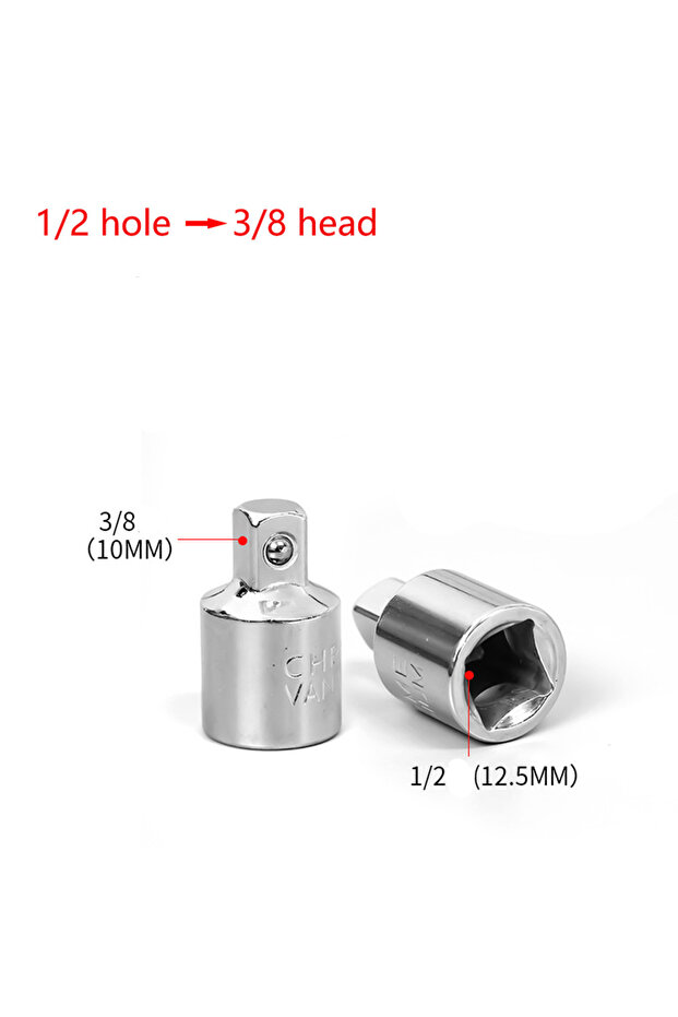 1-2hole3-8head(1pcs) 1/4" 3/8" 1/2" Ratchet Wrench Adapter Chrome Vanadium Sleeve Drive Socket Conv