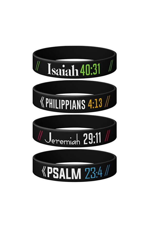 20cm 4PCS 1pc/4pcs psalm philippians jeremiah isaiah Bible verse Wristbands Silicone bracelets