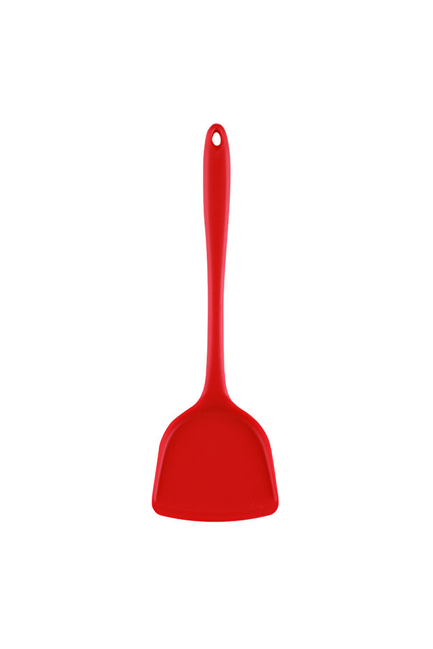 Red Non-Stick Silicone Turners Spatula Heat Resistant Cooking Shovel Spatula Beef Meat Egg Frying Sp